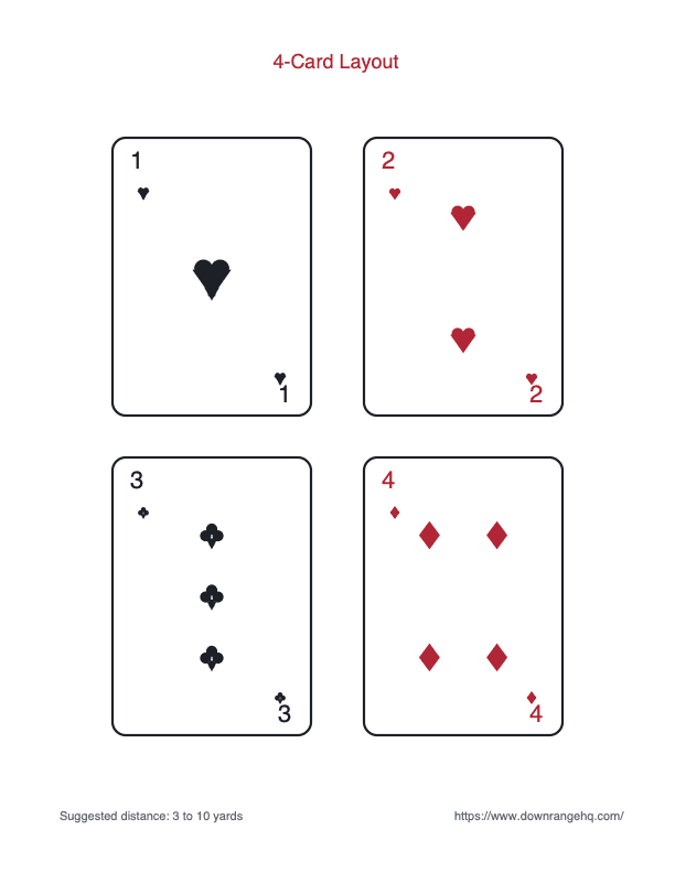 4-Card Layout printable target preview