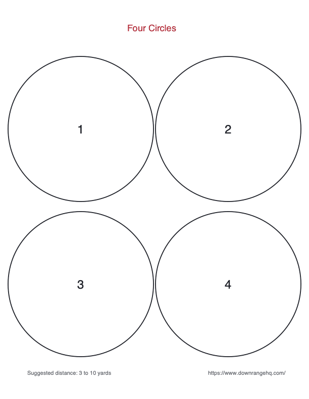Four Circles printable target preview