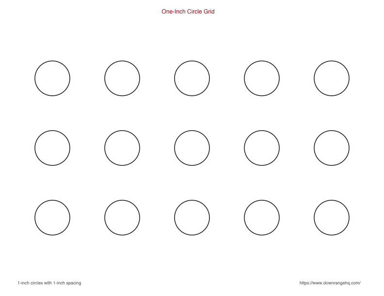 One-Inch Circle Grid printable target preview